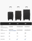 YOETEY 5 Piece Luggage Set Hardside Expandable Suitcase with TSA Lock Spinner Wheels Lightweight Travel Set Includes Tote and Toiletry Bag, (5 Piece Sets, White)