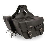 Milwaukee Leather SH665ZB Black Large Braided Zip Off PVC Throw Over Motorcycle Saddlebags - One Size
