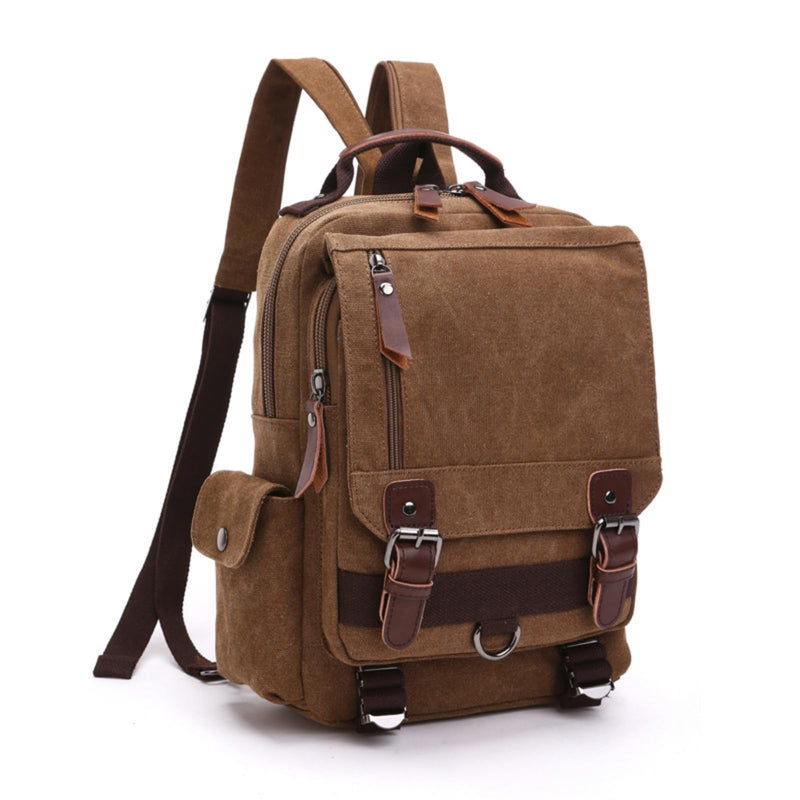 FANIGBAG Canvas Backpack Durable Vintage Travel Bookbag Laptop Backpack，Travel High Capacity Casual Daypack (brown A) | Backpacks4Less