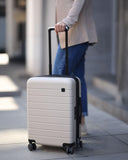 LUGGEX Carry On Luggage 22x14x9 Airline Approved,HUP3 Accelerate Access with DiHook, Handy Pouch, 20 inch Expandable Hard Shell Suitcases with Spinner Wheels (EX-Enhance,Sand Dune,20 Inch,37L-41L)