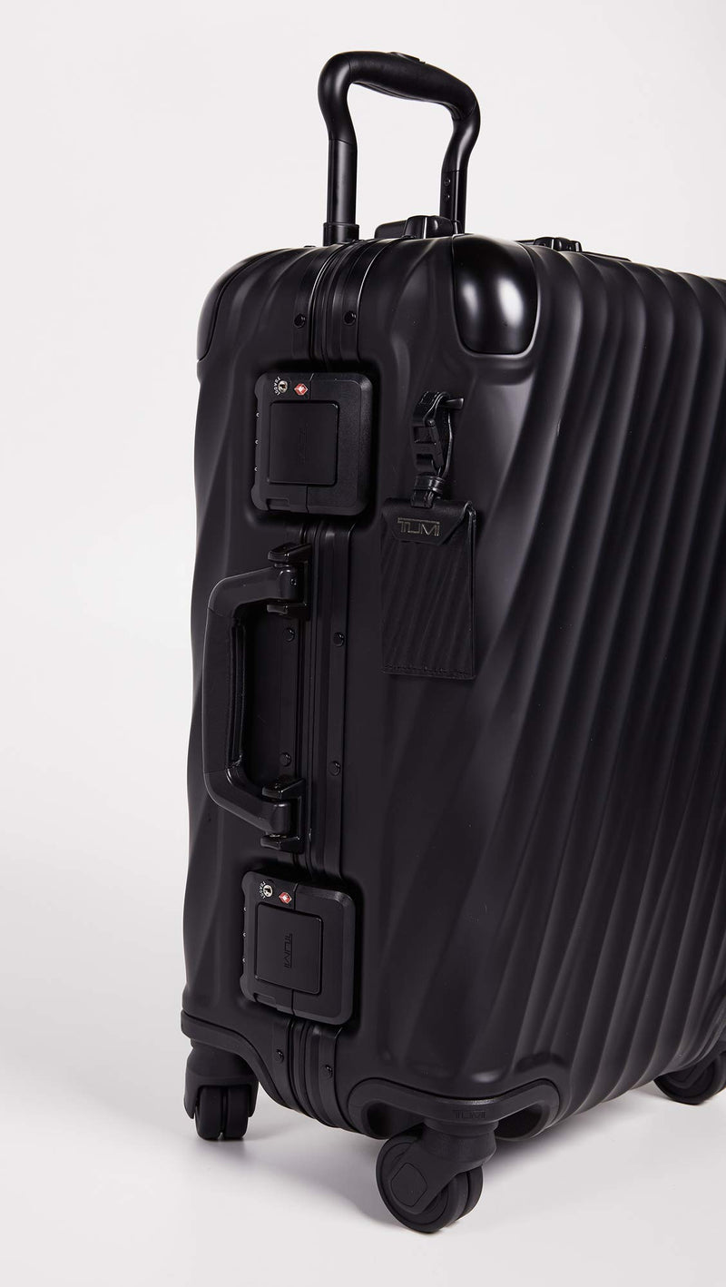 TUMI Men's 19 Degree Aluminum International Carry On Suitcase, Matte Black, One Size