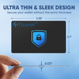 TICONN RFID Blocking Cards - 4 Pack, Premium Contactless NFC Debit Credit Card Passport Protector Blocker Set for Men & Women, Smart Slim Design Perfectly fits in Wallet/Purse (4)