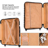 Apelila 4PC 18-28 Inch Hardshell Luggage ABS Luggages Sets With Spinner Wheels Hard Shell Spinner Carry On Suitcase (Black, 4 PCS)