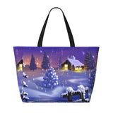 Mosytuky Large Beach Bag For Women, Christmas Igloo Waterproof Sandproof Zipper Beach Tote Bag For Gym Beach Travel Pool Yoga Shopping