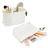 Juvale Canvas Makeup Bag - 6 Pack, 11.75 x 5.5 In, White Cotton - Travel Cosmetic & Toiletry Pouches with Zipper - Blank DIY Canvas Pouches for Crafting & Bridesmaid Gifts