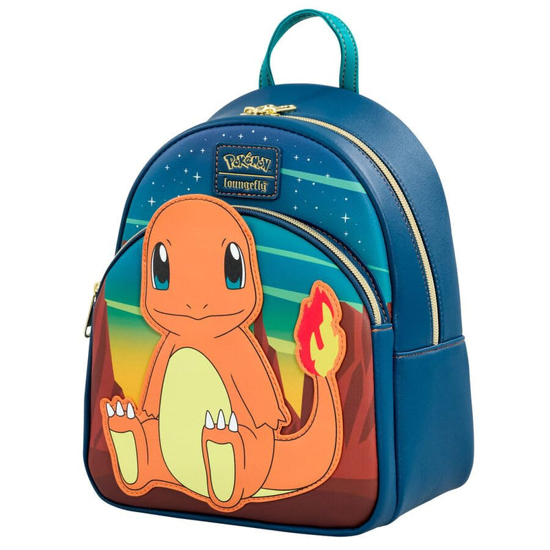 Loungefly Pokemon Charmander Mini Leather Backpack, Multicoloured, Mini, Casual, Multicoloured, Mini, Multicoloured, Mini, multicoloured, Einheitsgröße