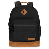 Wrangler Yellowstone Sturdy Backpack for Travel Classic Logo Water Resistant Casual Daypack for Travel with Padded Laptop Notebook Sleeve (Black Corduroy)