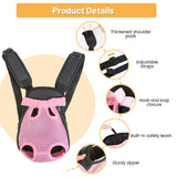 Inspack Dog Backpack Carrier/Cat Carrier, Adjustable Pet Front Carriers Travel Bag for Puppy Medium Dogs, Legs Out, Soft Ventilated Doggie Chest Carry Backpacks for Hiking/Camping, 4-7 lbs, Pink