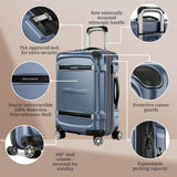 Ricardo Beverly Hills Rodeo Drive 2.0 Hardside 4 Wheel Spinner, TSA Lock, Lightweight Suitcase, Unisex, Stylish, Arctic Blue, 21-Inch Carry-On
