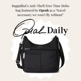 Securtex Anti-theft Free Time Hobo Bag - 10.5"x9" Travel Crossbody For Women w/Locking Zippers RFID