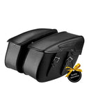 KEMIMOTO Synthetic Leather Motorcycle Saddlebag for Street Glide Electra Glide Touring Model, Universal 34L, Black