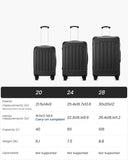 YOETEY Luggage Sets 5 Piece, Hardside Suitcase with Wheels, TSA Approved, Black
