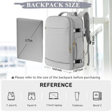 Sinaliy Travel Backpack, 40L 17 inch Laptop Travel Backpack Carry on Flight Approved, Personal Item Travel Bag, Waterproof Backpack for College, Business, Weekend, Work, Gray