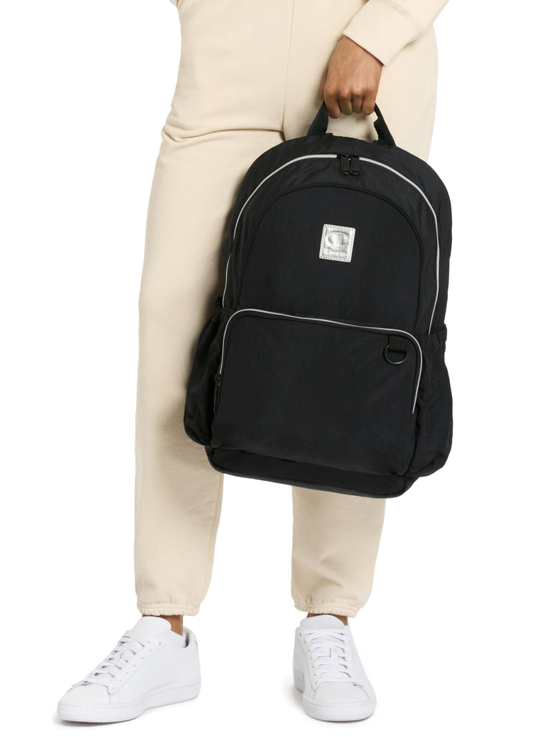 Champion Venice Laptop Backpack in Crinkle Nylon with Padded Adjustable Straps, Water Bottle Pocket for Work, Travel, Commute, Western Khaki, One Size