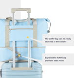 Joyway Luggage Set 4 Piece Suitcase Sets with Spinner Wheel,Hardside Expandable Travel Laggage with TSA Lock(18/20/24/28 Lightblue)