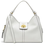 RADLEY London Longacre Women's Medium Leather Ziptop Satchel Bag, Bright White