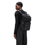 RAINS Trail Cargo Backpack – Black Unisex Cargo Backpack Water Resistant Water Repellent PU Fabric Smooth Feel Outdoor Urban Design 14L Capacity – 2 Year Warranty