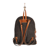 Myra Bags Superior Canvas, leather & Rug Backpack S-1927, Multicolour, Large