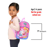 Paw Patrol Backpack for Girls ~ 3 Pc Bundle With Premium 11" Skye Mini School Bag for Toddlers with Stickers and Tattoos School Supplies