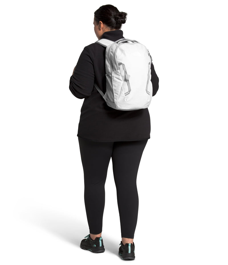 The North Face Women's Vault Everyday Laptop Backpack - Commuter Travel Bag, Water-Repellent, Spacious Main Compartment, TNF White Metallic Mélange/Mid Grey-NPF, One Size