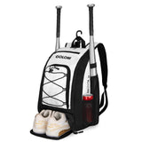 Goloni 40L Baseball Bag, Softball Bat Bag with Shoes Compartment,Fence Hook,Backpack for Baseball, T-Ball & Softball Equipment & Gear,White