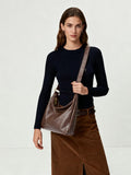celestina Hobo Bags for Women, Ultra Soft Foldable Vegan Leather Shoulder Handbag, Stylish Slouchy Tote Purses (Brown)