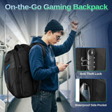 MATEIN 18 inch Gaming Backpack with Thick Padded Laptop Compartment, Anti Theft Extra Large Laptop Backpack with Rain Cover, Waterproof Travel Bag with Tech Organizer for Gaming Accessories