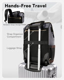 Rolling Backpack for Women, Travel Backpack with Wheels, Vertical Storage Wheeled Laptop Backpack, Underseat Carry on Luggage for College Business Work, Stylish Rolling Laptop Bag, Grey Brown