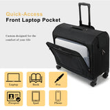 Modoker Rolling Garment Bag With Wheels, Large SoftSided Spinner Luggage for Travel, Convertible Hanging Suitcase For Men Women,Garment Bag With Laptop Compartment,Suit Bag,Black