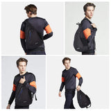 mixi Sling Bag Men Backpack Unisex One Shoulder Bag Hiking Travel Backpack Crossbody with USB Port for Men Women Versatile Casual Daypack-19 inch,Black