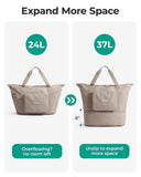 BAGSMART Foldable Travel Bag, 37L Duffle Bag for Travel, Expendable Carry on Weekender Duffel, Lightweight Personal Item Bag, Camel