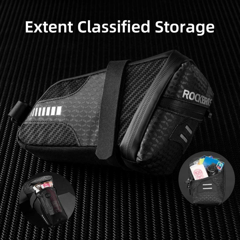 ROCKBROS Bike Saddle Bag - Seat Bag 1.5L Bicycle Bag Cycling Accessories Storage Pouch Wedge Pack for Mountain & Road Bike