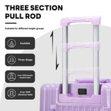 TIYFIY Hardside Luggage with Cup Holder & USB/Type-C Charging Port, Aluminum Frame, Zipperless Design, TSA Lock, Extra-Wide Shell – Smart Travel Suitcase,Checked (Lilac, 24Inch)