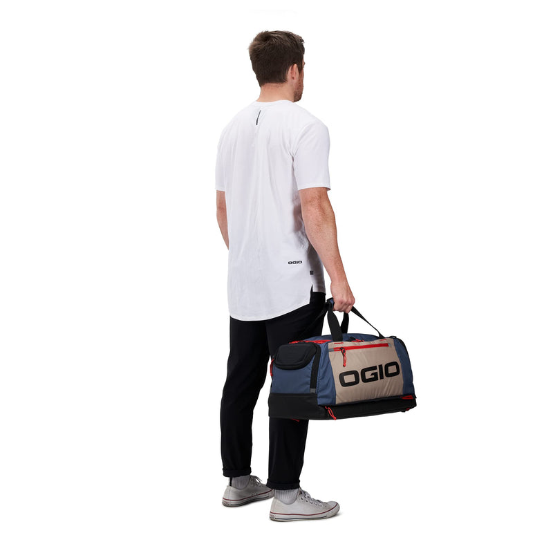OGIO Fitness 35L Duffel Bag (Tan/Blue/Red)