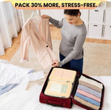 Small Compression Packing Cubes 4-Piece Set - Space Saving Travel Organizer Bags for Carry-On Luggage, Compressible Mesh Packing Cubes for Travel Women Ultralight