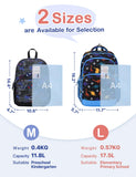 VASCHY School Backpack for Boys, 16in Water Resistant Backpack for Kids Preschool/Primary/Elementary School Bookbag with Tablet Sleeve Black Dino