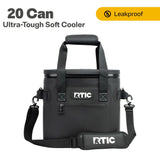 RTIC Soft Cooler 20 Can, Insulated Bag Portable Ice Chest Box for Lunch, Beach, Drink, Beverage, Travel, Camping, Picnic, Car, Trips, Floating Cooler Leak-Proof with Zipper, Black