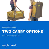 Eagle Creek Migrate 40L Travel Backpack Duffle Bag with Tuck-Away Backpack Straps, Full-Access Wide Mouth Opening & Seamless Bottom Bathtub Construction, Black