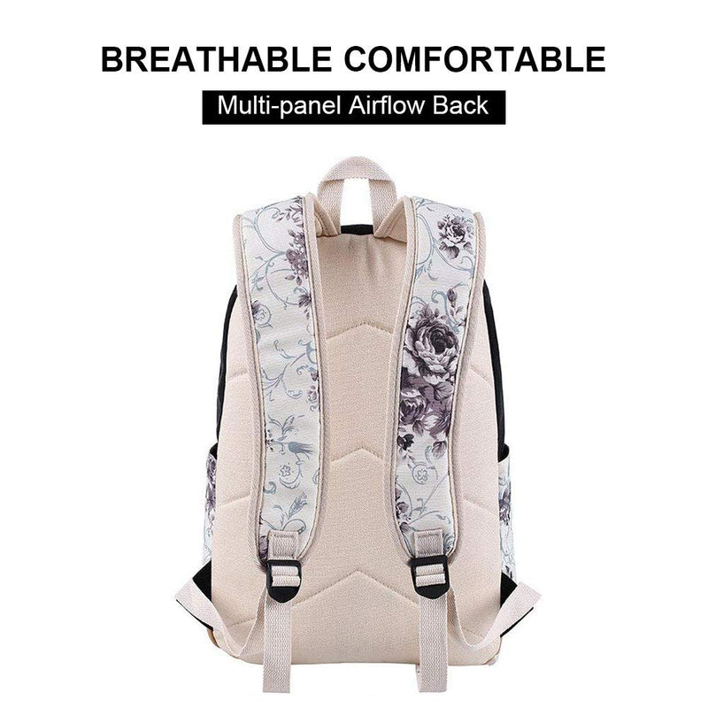 Good King School Backpack for Teen Girls Lightweight Laptop Backpack College Bookbag Stylish Casual Daypack with Lunch Box and Pencil Case, Black