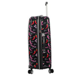 Betsey Johnson 26 Inch Checked Luggage Collection - Expandable Scratch Resistant (ABS + PC) Hardside Suitcase - Designer Lightweight Bag with 8-Rolling Spinner Wheels (TAMALE, 26in)