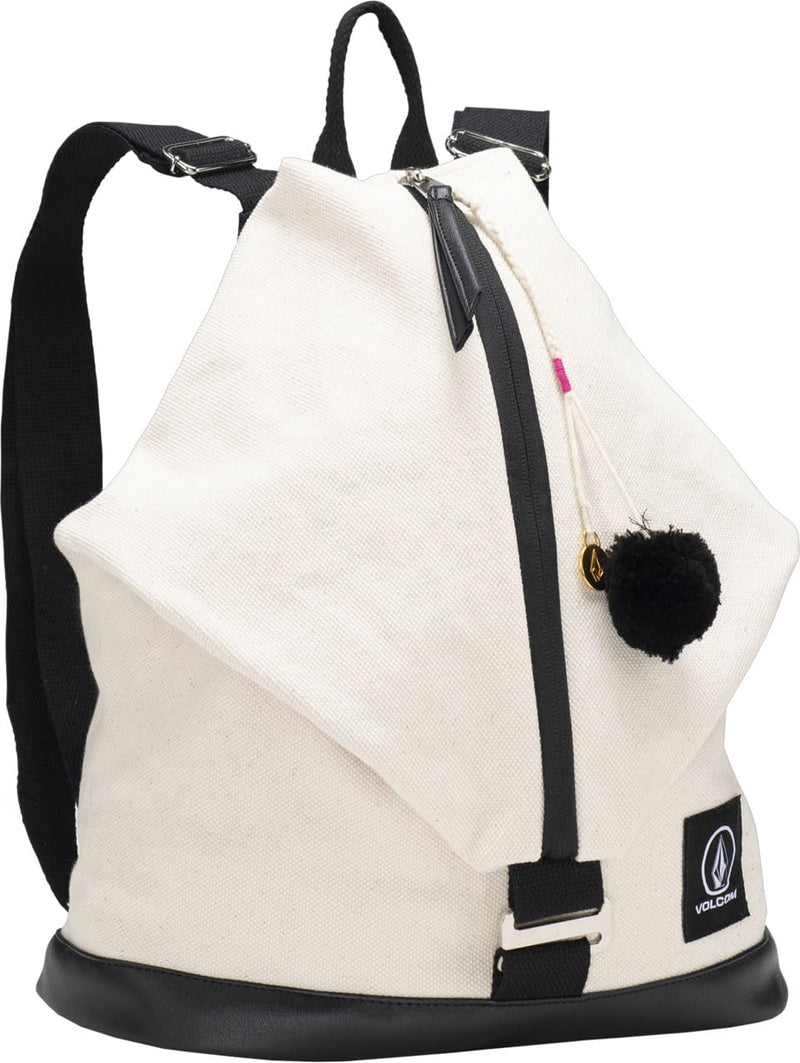 Volcom Women's Zippered Backpack Rucksack, Black/White, ONE SIZE
