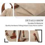 KL928 PU Leather Vintage Backpack – Large Casual Daypack Outdoor Travel Rucksack Hiking Backpacks for Men Women