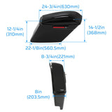 ECOTRIC 5" Stretched Extended Saddle Bags Compatible with 2014-2024 Harley Davidson Touring Street Glide Road Glide Road King Electra Glide Ultra Classi Hard Saddlebags Black