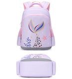 JIANYA Girls Backpack for School Mermaid School Bags Kindergarten Kids Backpacks with Lunch Box & Chest Strap, Light Blue