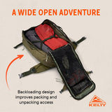 Kelty Redwing Traveler Backpack, Travel Pack with Wide U Zip Opening, Signature Wing Pockets, 30-50L Capacity (50L Olive)