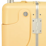 smilesun 20" Carry On Luggage with Seat For Kids & Adults，Hardside Ride On Suitcase with 360°Spinner and TSA Lock For Travel (Yellow, 20")