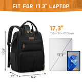 Maelstrom Laptop Backpack, Fits 15.6-17.3 Inch Travel Backpack Gift for Women Men, Waterproof College School Computer Bag, Anti-theft Business Work Bag with Luggage Strap (Black, 17.3 Inch)