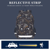 Glaphy Western Boho Tribal Cowboy Vintage School Backpack Lightweight Laptop Backpack Student Travel Daypack with Reflective Stripes