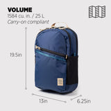 Topo Designs Commuter Backpack, Rugged and Durable Recycled Nylon Fabrics, 25L Capacity, Moulded Back Panel, External Access Laptop Sleeve, BlueSign Approved (Navy/Sahara)