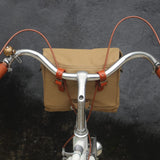 TOURBON Canvas Cycling Bike Handlebar Bag Bicycle Saddlebags Shoulder Messenger Storage (Khaki)
